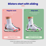 Regular sock vs grip sock: blisters start with sliding